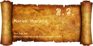 Marek Harald névjegykártya